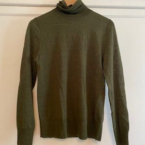 J. Crew Olive Turtleneck Sweater - Medium